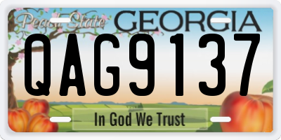 GA license plate QAG9137