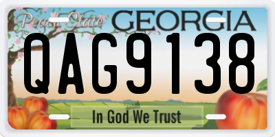 GA license plate QAG9138