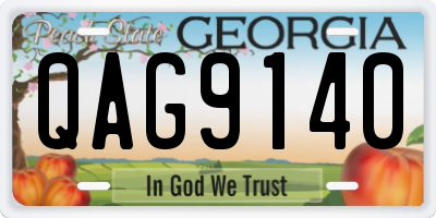 GA license plate QAG9140