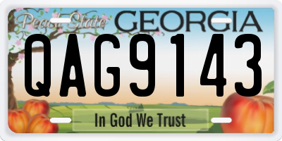 GA license plate QAG9143