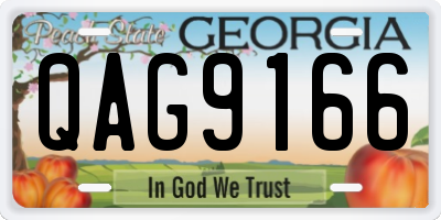 GA license plate QAG9166