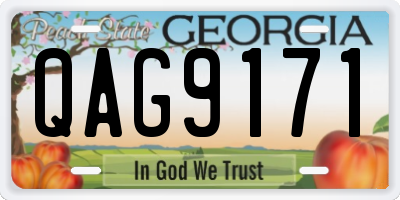 GA license plate QAG9171