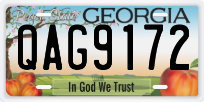 GA license plate QAG9172