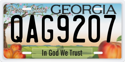 GA license plate QAG9207