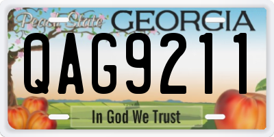 GA license plate QAG9211