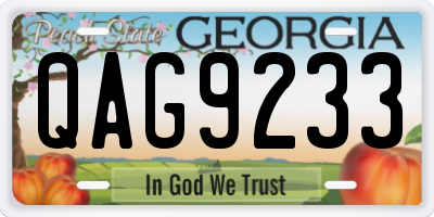 GA license plate QAG9233