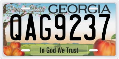 GA license plate QAG9237