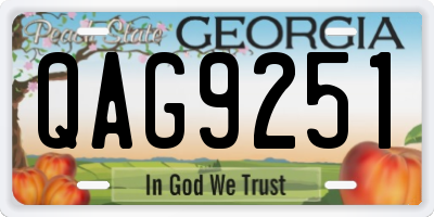 GA license plate QAG9251