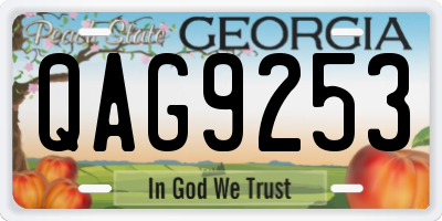GA license plate QAG9253