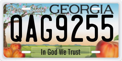 GA license plate QAG9255