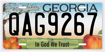 GA license plate QAG9267