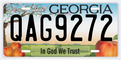 GA license plate QAG9272
