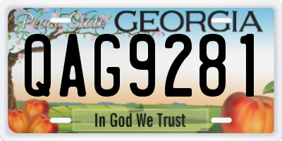 GA license plate QAG9281