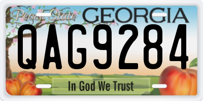 GA license plate QAG9284