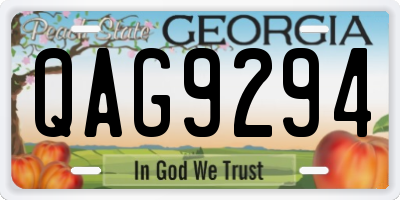 GA license plate QAG9294