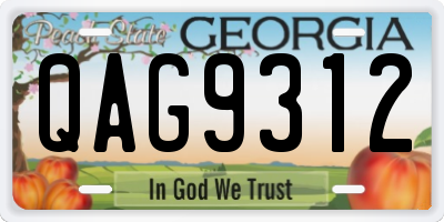 GA license plate QAG9312
