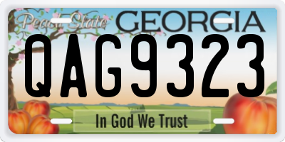 GA license plate QAG9323