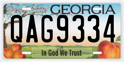 GA license plate QAG9334