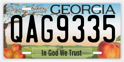 GA license plate QAG9335