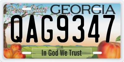 GA license plate QAG9347