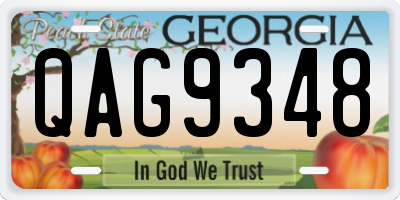 GA license plate QAG9348