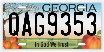 GA license plate QAG9353