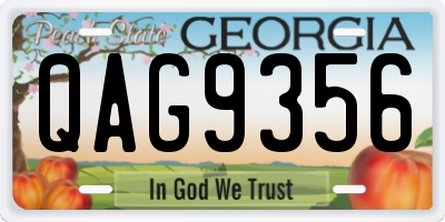 GA license plate QAG9356