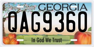 GA license plate QAG9360