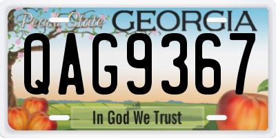 GA license plate QAG9367
