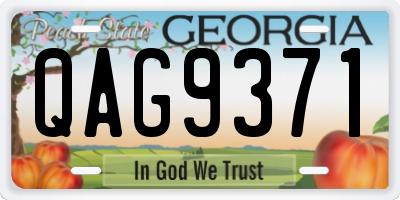 GA license plate QAG9371