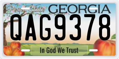 GA license plate QAG9378