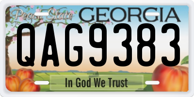 GA license plate QAG9383