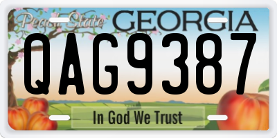 GA license plate QAG9387