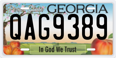 GA license plate QAG9389