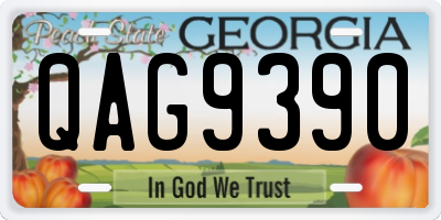 GA license plate QAG9390