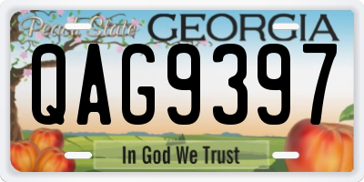 GA license plate QAG9397