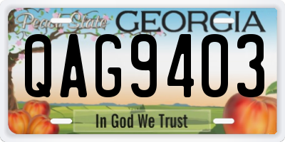 GA license plate QAG9403