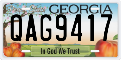 GA license plate QAG9417