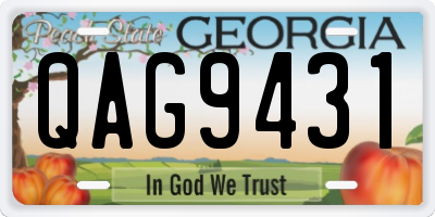 GA license plate QAG9431