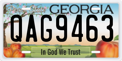 GA license plate QAG9463