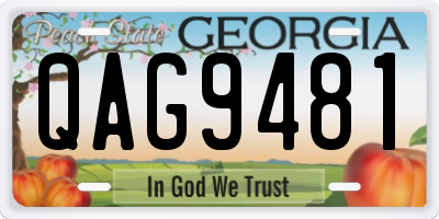 GA license plate QAG9481