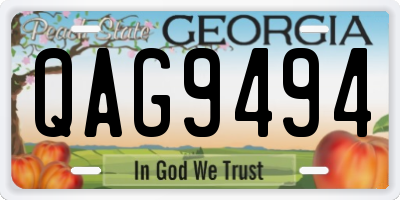 GA license plate QAG9494