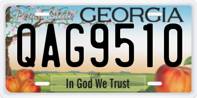 GA license plate QAG9510
