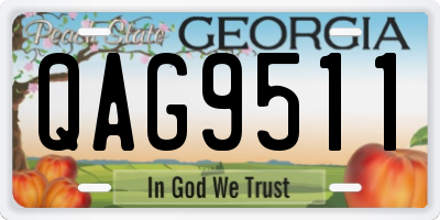 GA license plate QAG9511