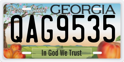 GA license plate QAG9535