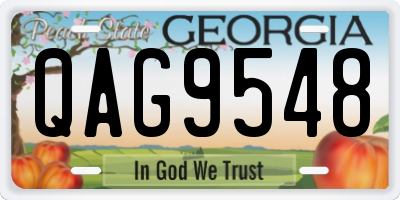 GA license plate QAG9548