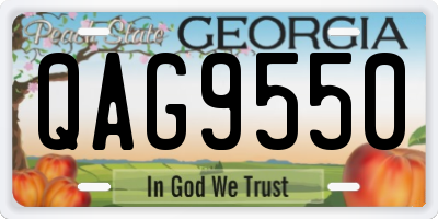 GA license plate QAG9550