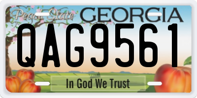 GA license plate QAG9561