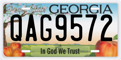 GA license plate QAG9572
