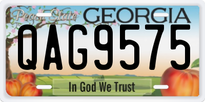 GA license plate QAG9575